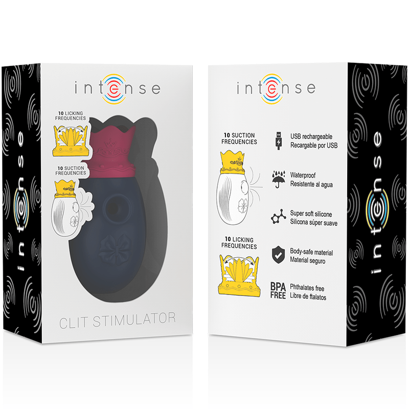 INTENSE - STIMULATEUR CLIT 10 FRÉQUENCES DE LÉCHAGE ET DASPIRATION - BLEU - Jouez Plaisir