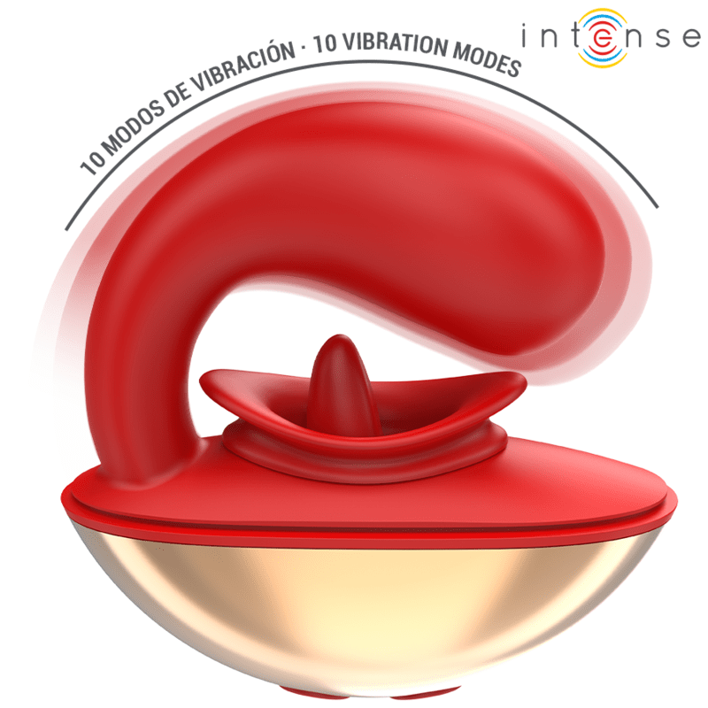 INTENSE - VIBRATEUR & STIMULATEUR MARIAH EN FORME DE U 10 VIBRATIONS ROUGE - Jouez Plaisir