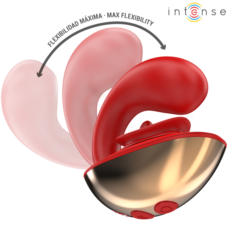 INTENSE - VIBRATEUR & STIMULATEUR MARIAH EN FORME DE U 10 VIBRATIONS ROUGE - Jouez Plaisir