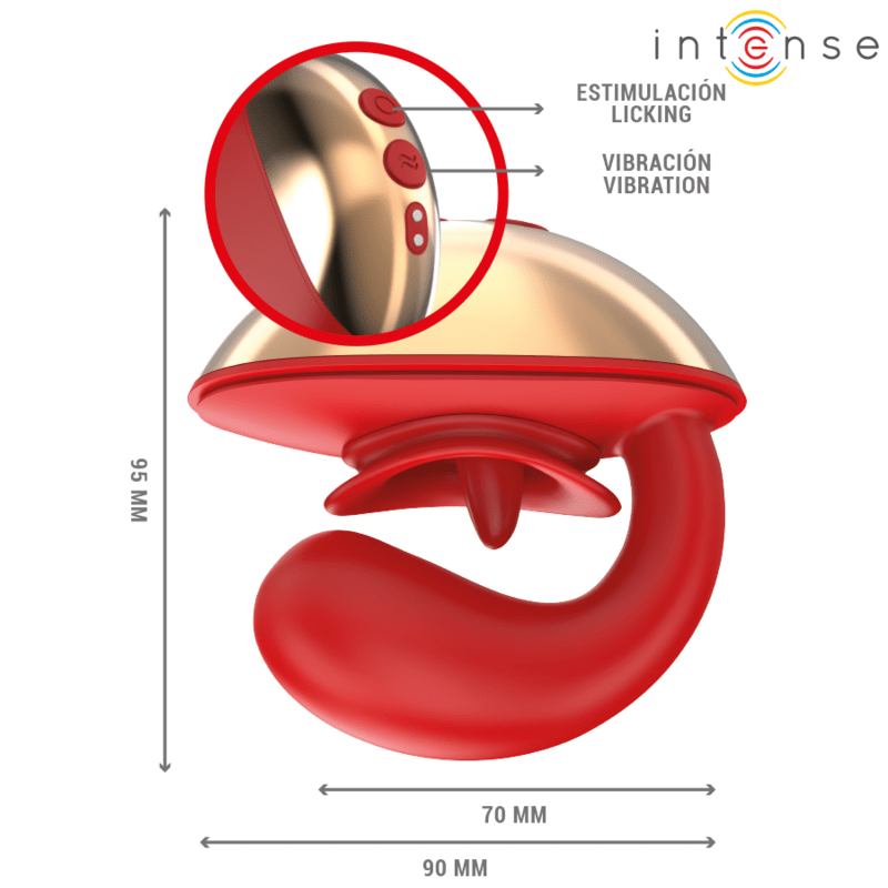 INTENSE - VIBRATEUR & STIMULATEUR MARIAH EN FORME DE U 10 VIBRATIONS ROUGE - Jouez Plaisir