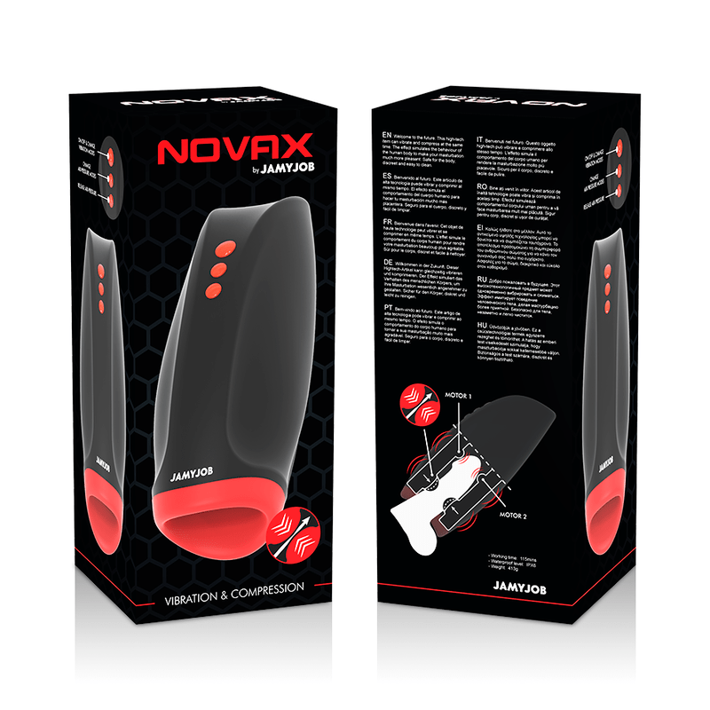 JAMYJOB - MASTURBATEUR NOVAX AVEC VIBRATION ET COMPRESSION - Jouez Plaisir