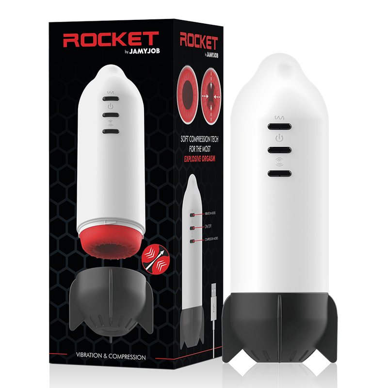 JAMYJOB - MASTURBATEUR ROCKET TECHNOLOGIE DE COMPRESSION DOUCE ET VIBRATION - Jouez Plaisir