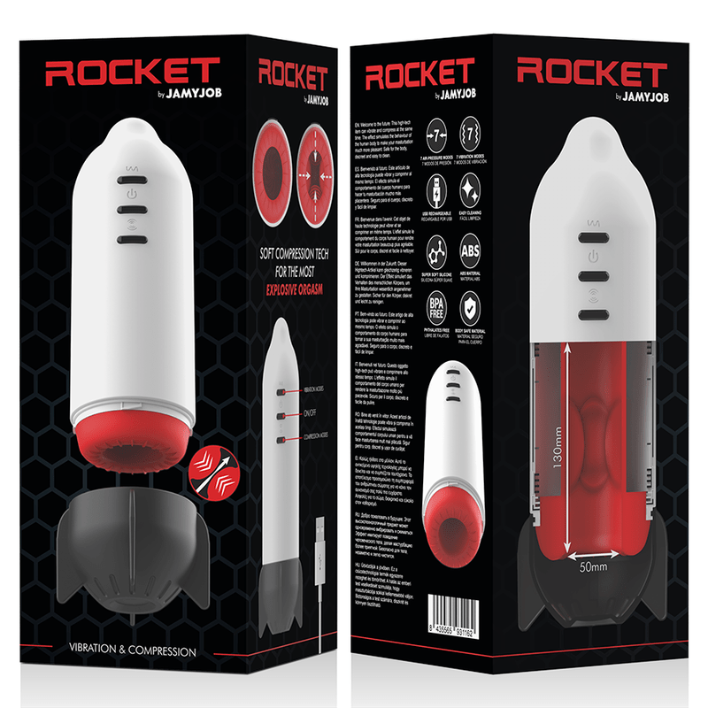 JAMYJOB - MASTURBATEUR ROCKET TECHNOLOGIE DE COMPRESSION DOUCE ET VIBRATION - Jouez Plaisir