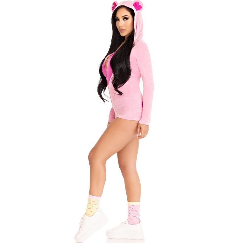 LEG AVENUE - BODY VELOURS OURS EN TEDDY ROSE M - Jouez Plaisir