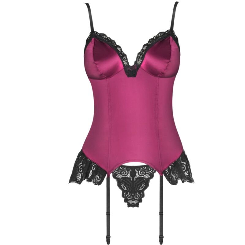 ® LIVCO CORSETTI FASHION - CORSET + STRING BORDEAUX - Jouez Plaisir