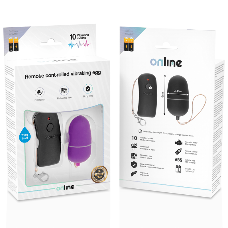 ONLINE - OEUF VIBRANT AVEC TÉLÉCOMMANDE LILAS - Jouez Plaisir