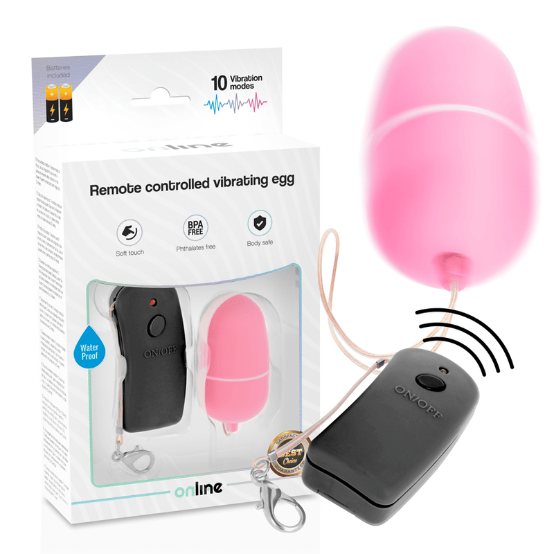 ONLINE - OEUF VIBRANT AVEC TÉLÉCOMMANDE ROSE - Jouez Plaisir