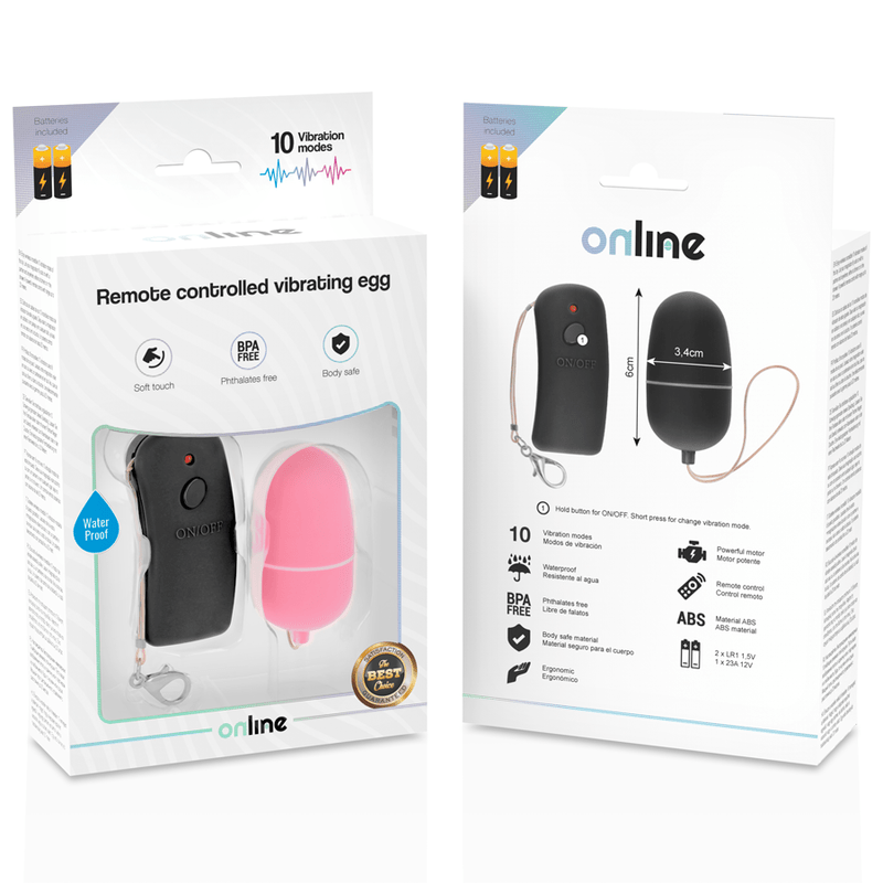 ONLINE - OEUF VIBRANT AVEC TÉLÉCOMMANDE ROSE - Jouez Plaisir