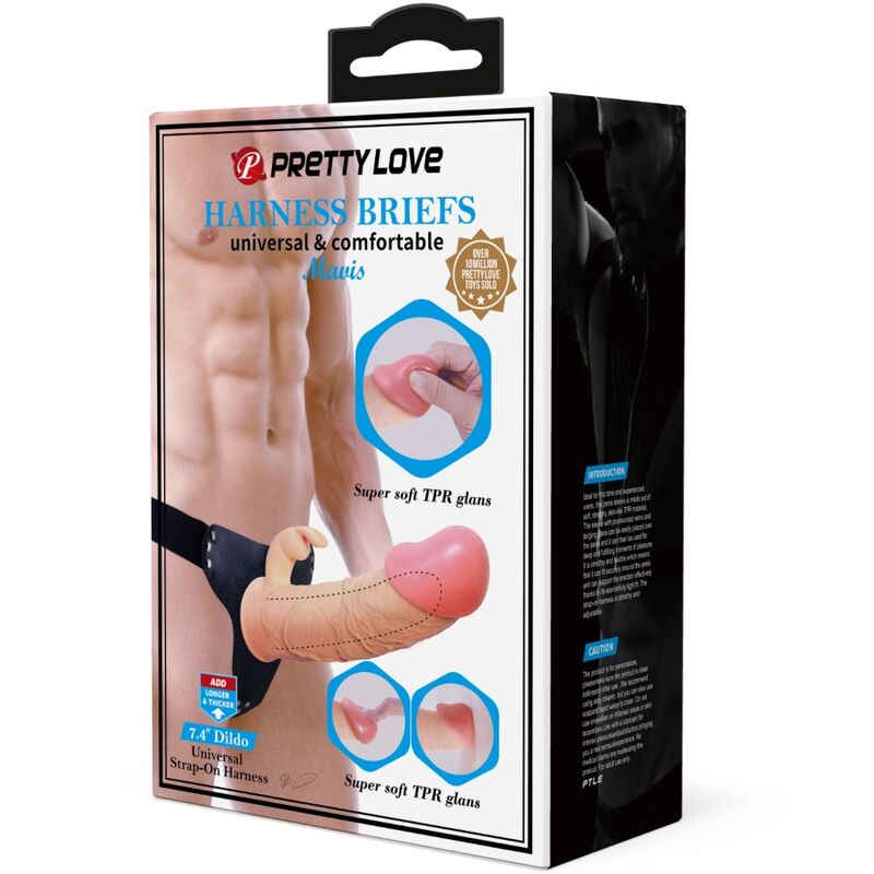 PRETTY LOVE - MAVIS HARNAIS CULOTTE UNIVERSELLE AVEC GODE 19 CM NATUREL - Jouez Plaisir