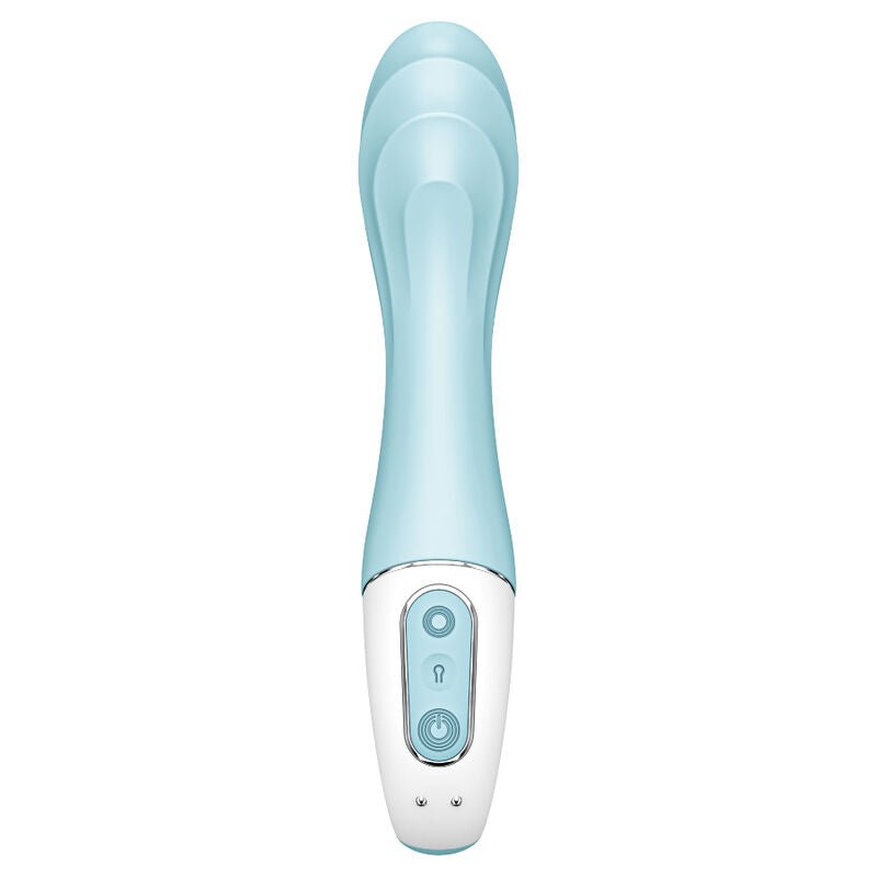 SATISFYER - AIR PUMP VIBRATOR 5+ APP GONFLABLE G - SPOT VIBRATOR BLEU - Jouez Plaisir