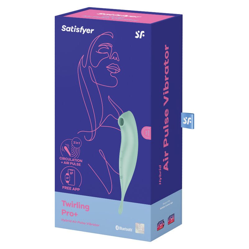 SATISFYER - APPLICATION DE STIMULATEUR ET VIBRATEUR TWIRLING PRO+ VERT - Jouez Plaisir