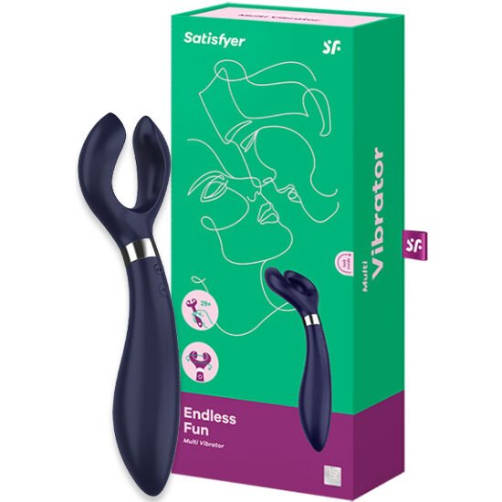 SATISFYER - ENDLESS FUN MULTI VIBRATEUR 3 BLEU - Jouez Plaisir