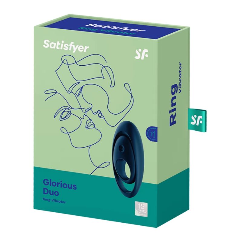 SATISFYER - VIBRATEUR ANNEAU GLORIOUS DUO BLEU - Jouez Plaisir