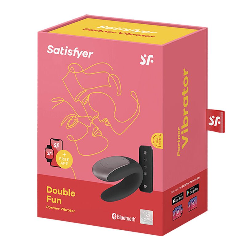 SATISFYER - VIBRATEUR PARTENAIRE DOUBLE FUN NOIR - Jouez Plaisir