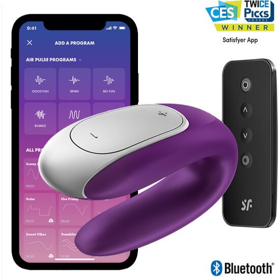 SATISFYER - VIBRATEUR PARTENAIRE DOUBLE FUN VIOLET - Jouez Plaisir