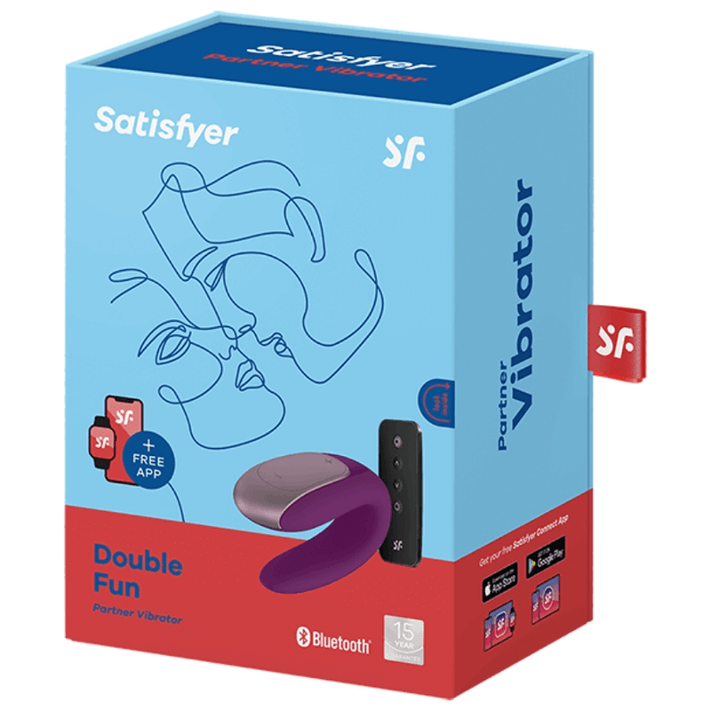 SATISFYER - VIBRATEUR PARTENAIRE DOUBLE FUN VIOLET - Jouez Plaisir