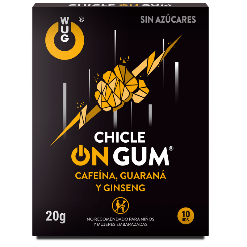 WUG GUM - ON CAFFEINE, GINSENG AND GUARANA GUM 10 UNITS - Jouez Plaisir