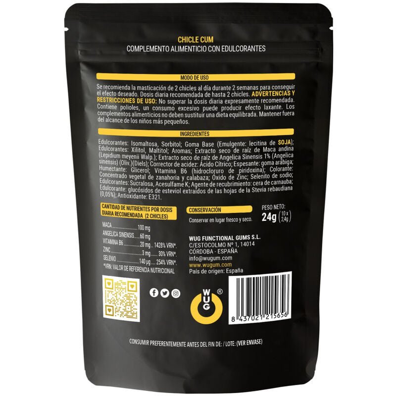 WUG SEX SENSE - CUM AUGMENTATION DE L''ÉJACULATION GOMME ET SPERME SAVEUR BANANE 10 UNITÉS - Jouez Plaisir