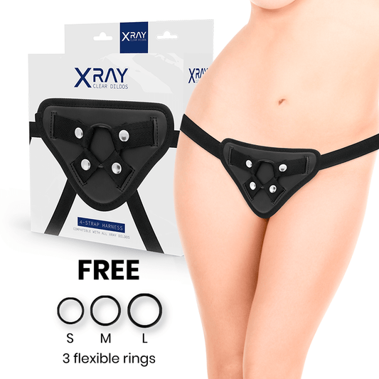 X RAY - HARNAIS RADIO AVEC ANNEAUX EN SILICONE - Jouez Plaisir